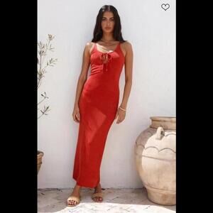 Anthropologie Red Maxi Dress